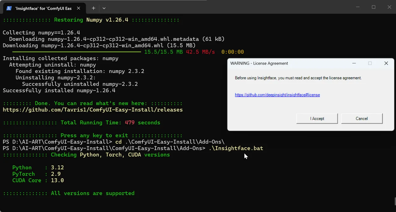 ขั้นตอนที่ 3: ตรวจเวอร์ชัน — ต้องขึ้น “All versions are supported”